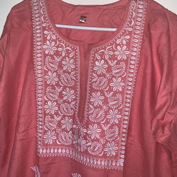 Indian chikankari Kurtis 100% cotton embroidered various sizes and color NWOT - Picture 2 of 9